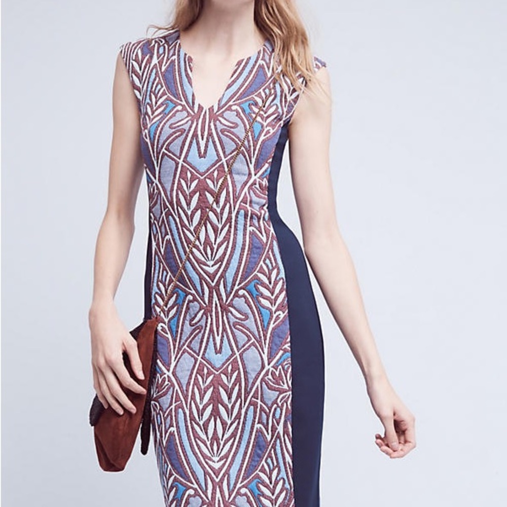 Anthropologie Cleo Jacquard Sheath Dress